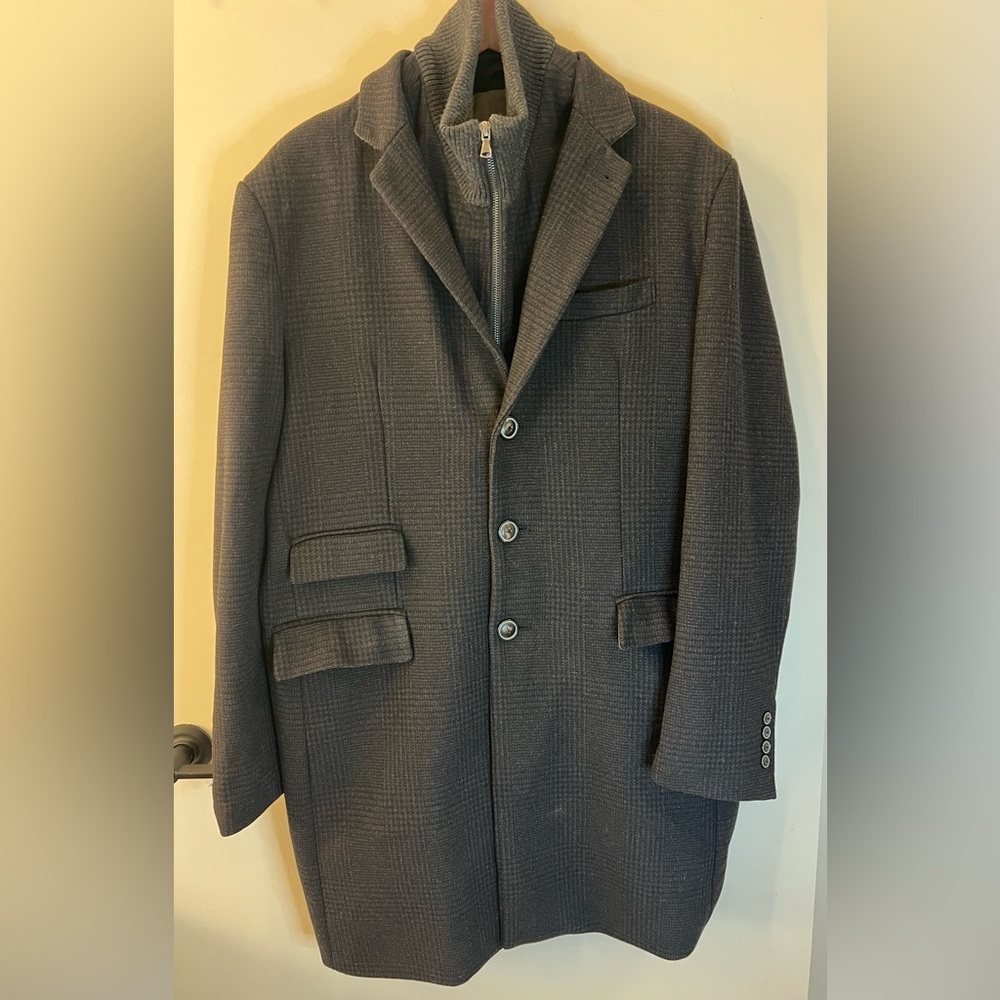 EGARA Coat Men’s Wool Blend with zipped lining Overcoat  Size XL